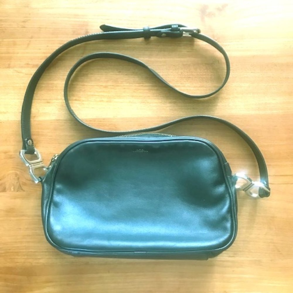 APC Black Leather Shoulder Bag